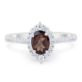 Art Deco Oval Natural Stone Wedding Ring