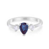 Pear Teardrop Natural Stone Trio Ring