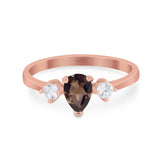 Pear Teardrop Natural Stone Trio Ring