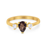 Pear Teardrop Natural Stone Trio Ring