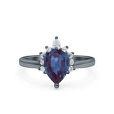 Pear Teardrop Natural Stone Floral Ring