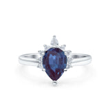 Pear Teardrop Natural Stone Floral Ring
