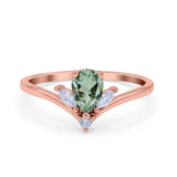 Pear Teardrop Natural Stone Chevron Ring