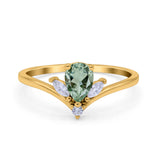 Pear Teardrop Natural Stone Chevron Ring