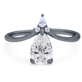 Pear Teardrop Natural Stone Chevron Ring