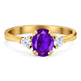 Art Deco Oval Natural Stone Three Stone Ring