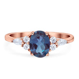 Oval Natural Stone Art Deco Ring