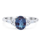 Oval Natural Stone Art Deco Ring