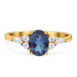 Oval Natural Stone Art Deco Ring