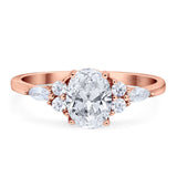 Oval Natural Stone Art Deco Ring