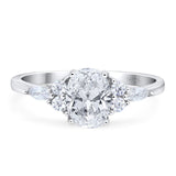 Art Deco Oval Moissanite Wedding Ring 925 Sterling Silver