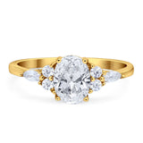 Oval Natural Stone Art Deco Ring