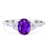 Oval Natural Stone Art Deco Ring