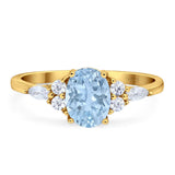 Oval Natural Stone Art Deco Ring