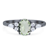 Oval Natural Stone Art Deco Ring