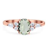 Oval Natural Stone Art Deco Ring