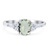 Oval Natural Stone Art Deco Ring