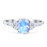 Oval Natural Stone Art Deco Ring