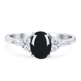 Oval Natural Stone Art Deco Ring