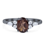 Oval Natural Stone Art Deco Ring