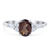 Oval Natural Stone Art Deco Ring