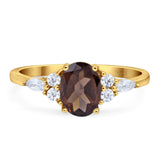 Oval Natural Stone Art Deco Ring