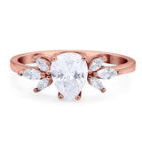 Art Deco Pear Teardrop Natural Stone Ring