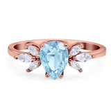 Art Deco Pear Teardrop Natural Stone Ring