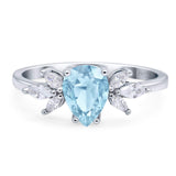 Art Deco Pear Teardrop Natural Stone Ring