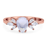 Art Deco Pear Teardrop Natural Stone Ring