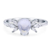 Art Deco Pear Teardrop Natural Moonstone Wedding Ring 925 Sterling Silver