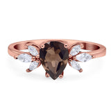 Art Deco Pear Teardrop Natural Stone Ring