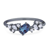 Art Deco Oval Natural Stone Wedding Ring