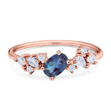 Art Deco Oval Natural Stone Wedding Ring