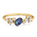 Art Deco Oval Natural Stone Wedding Ring