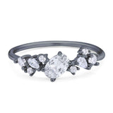 Art Deco Oval Natural Stone Wedding Ring