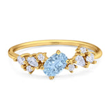 Art Deco Oval Natural Stone Wedding Ring