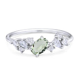 Art Deco Oval Natural Stone Wedding Ring