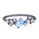 Art Deco Oval Natural Stone Wedding Ring