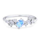 Art Deco Oval Natural Stone Wedding Ring