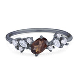 Art Deco Oval Natural Stone Wedding Ring