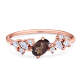 Art Deco Oval Natural Stone Wedding Ring