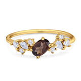 Art Deco Oval Natural Stone Wedding Ring