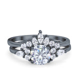 Two Piece Round Natural Stone Ring