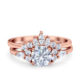Two Piece Round Natural Stone Ring
