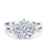 Two Piece Round Natural Stone Ring