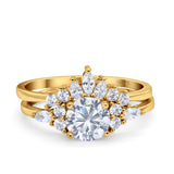 Two Piece Round Natural Stone Ring