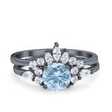 Two Piece Round Natural Stone Ring
