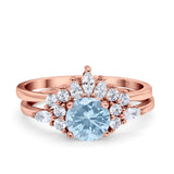 Two Piece Round Natural Stone Ring