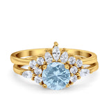Two Piece Round Natural Stone Ring
